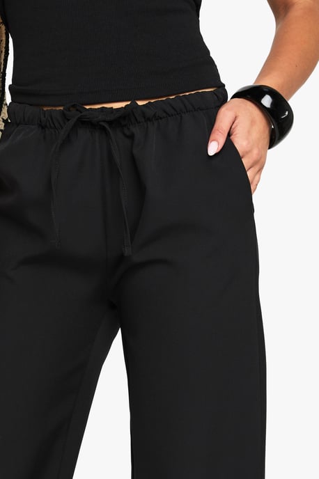 Petite Woven Elasticated Waist Straight Leg Trousers - Image 4