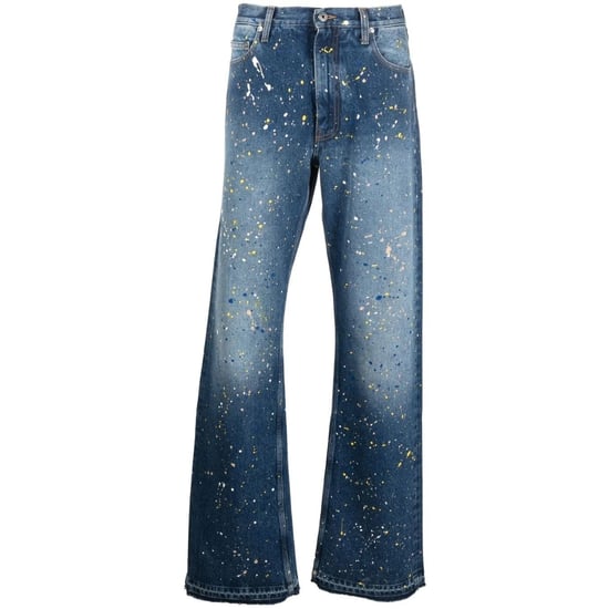 Off-White Paint Relax Slim Fit Blue Jeans - Image 1