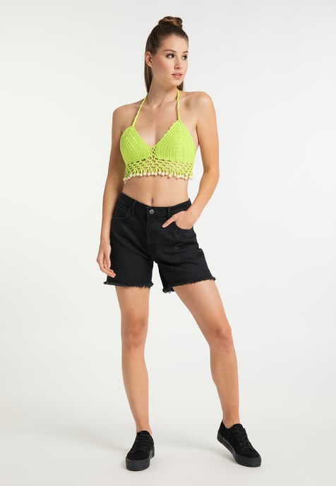 Mymo gehaakt topje Dames neongroen - Image 2