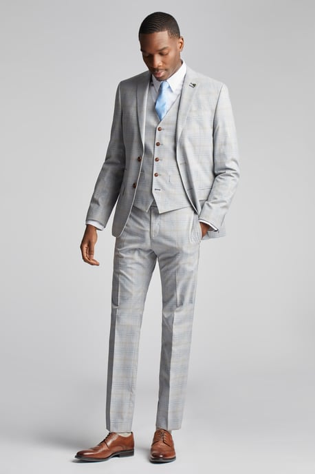 Agate Taupe Blue Check Jacket - Image 2