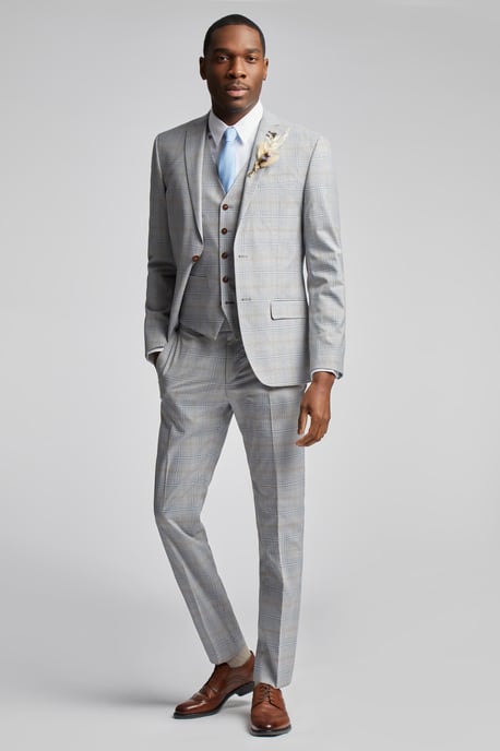 Agate Taupe Blue Check Jacket - Image 3