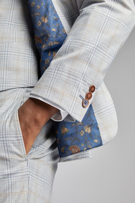 Agate Taupe Blue Check Jacket - Image 5