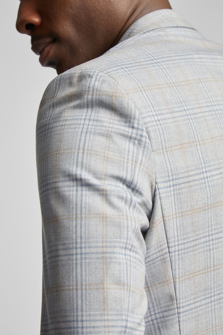 Agate Taupe Blue Check Jacket - Image 6