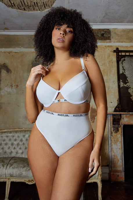 Hustler Hustler Branded Ribbed High Waist Thong - Image 2
