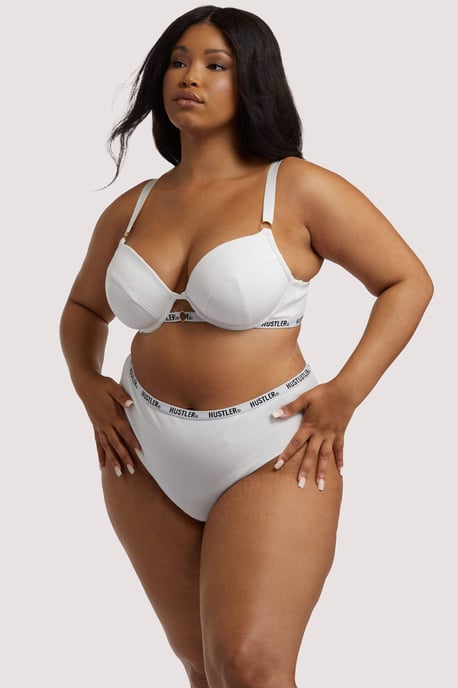 Hustler Hustler Branded Ribbed High Waist Thong - Image 3