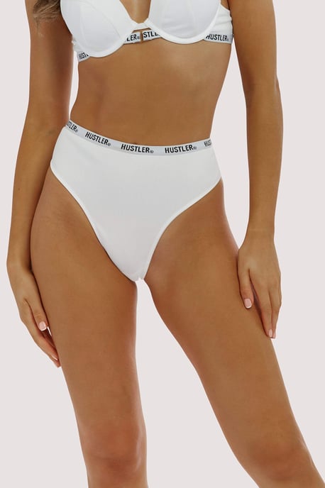 Hustler Hustler Branded Ribbed High Waist Thong - Image 4