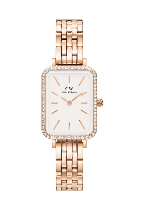 Daniel Wellington DW00100672 Ladies Quadro Lumine Rose Gold 20mm Watch - Image 1