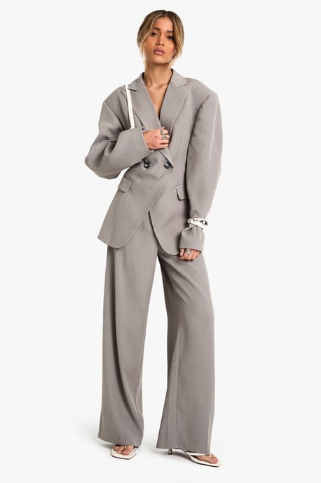 Woven Tailored Slim Straight Leg Trousers - Image 3