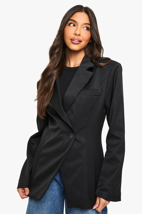 Woven Tailored Cinched Blazer - Image 4