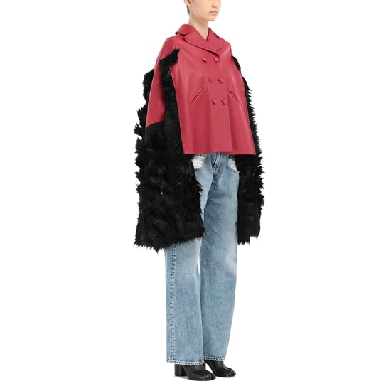 Maison Margiela leren capejas met imitatiebont - Image 3