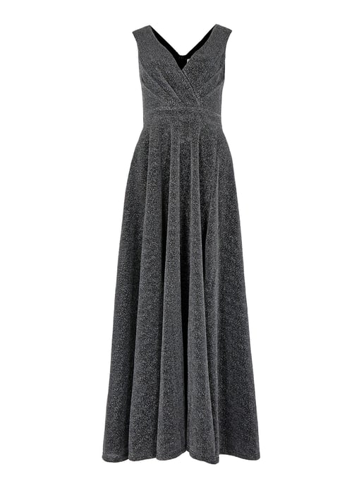 Apricot Shimmer Wrap Maxi Dress - Image 5