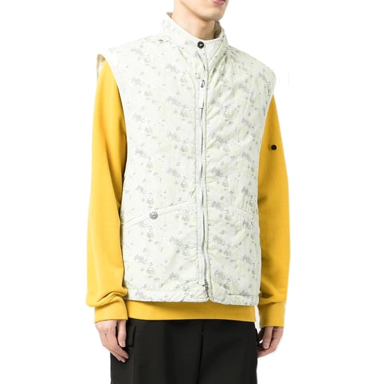 Stone Island geborsteld gilet met print - Image 2