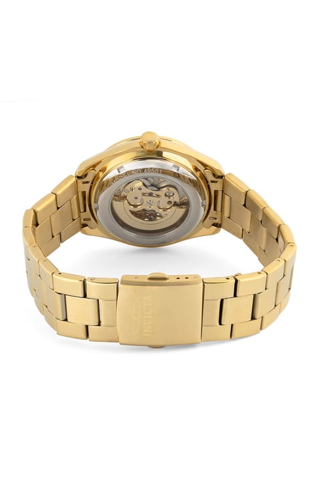 Invicta Objet D Art 49501 Heren Horloge - Automatisch Uurwerk - Roestvrij Staal met gouden Wijzerplaat - 47mm - Image 3