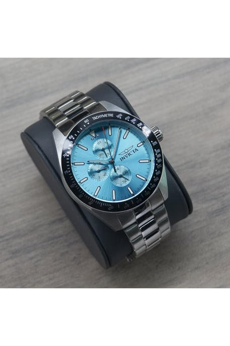 Invicta Aviator 48859 Heren Horloge - Quartz Uurwerk - Roestvrij Staal met blauwe Wijzerplaat - 45mm - Image 3
