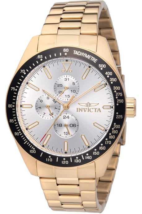 Invicta Aviator 48860 Heren Horloge - Quartz Uurwerk - Roestvrij Staal met zilveren Wijzerplaat - 45mm - Image 1