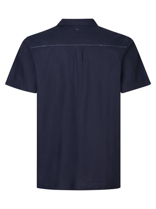 Petrol Industries - Heren Plus size effen linnen overhemd Mahiway - Blauw - Image 2