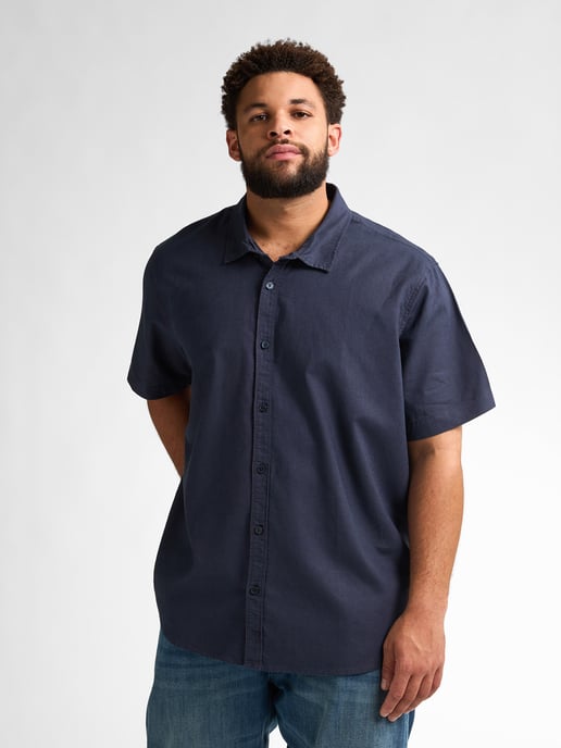Petrol Industries - Heren Plus size effen linnen overhemd Mahiway - Blauw - Image 3