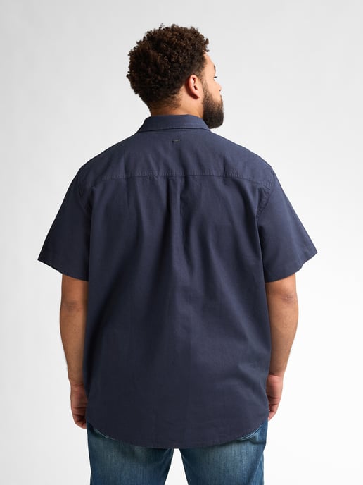 Petrol Industries - Heren Plus size effen linnen overhemd Mahiway - Blauw - Image 4