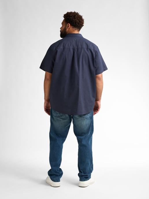 Petrol Industries - Heren Plus size effen linnen overhemd Mahiway - Blauw - Image 6