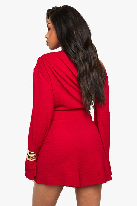 Textured Asymmetric Playsuit - Image 2