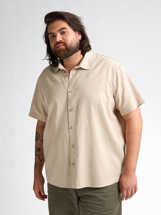 Petrol Industries - Heren Plus size effen linnen overhemd Mahiway - Bruin - Image 3