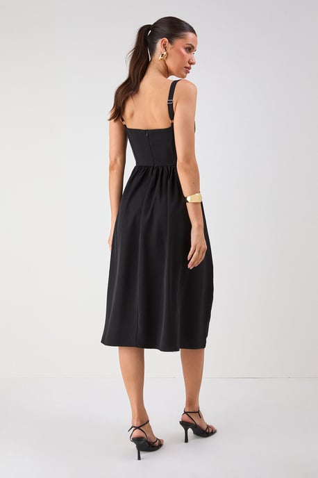 Square Neck A Line Midi Dress - Image 4