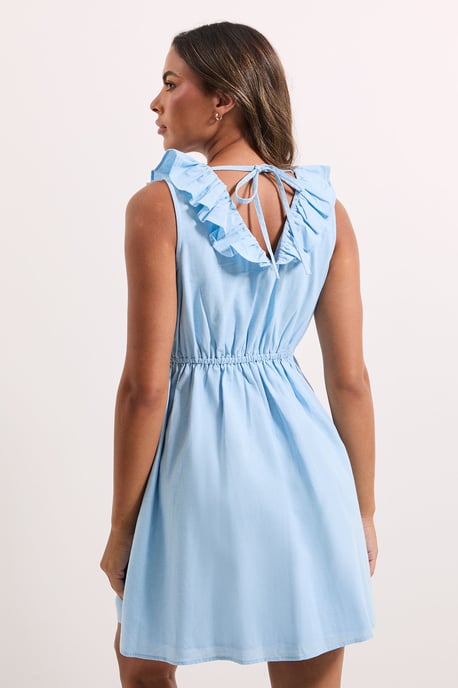 Ruffle Sleeve Tie Back Mini Dress - Image 4