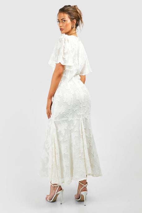 Burnout Floral Angel Sleeve Midaxi Dress - Image 2