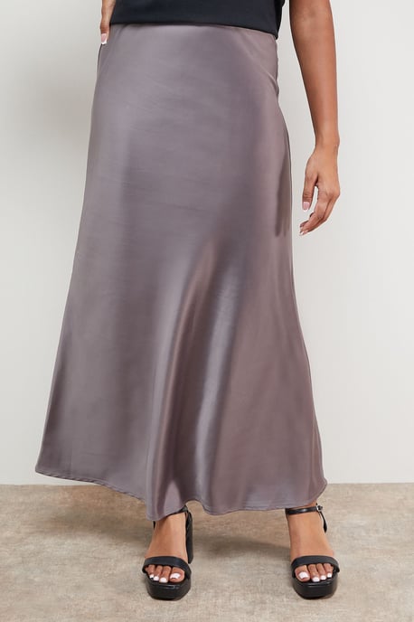 Satin Bias Cut Maxi Skirt - Image 2