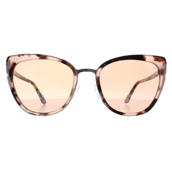 Tom Ford Cat Eye Womens Coloured Havana Brown Mirror Simona FT0717 Sunglasses - Image 1