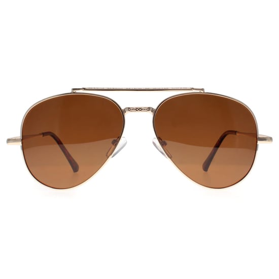 Montana Aviator Unisex Shiny Gold Brown Polarized MP185 - Image 1