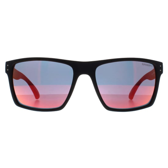 Superdry Square Mens Matte Black Volcanic Mountain Orange Red Mirror Kobe - Image 1