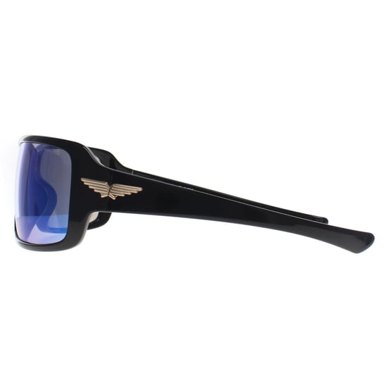 Police Square Herr Shiny Black Smoke Mirror Blue SPLN37M Tailwind 5 - Image 3