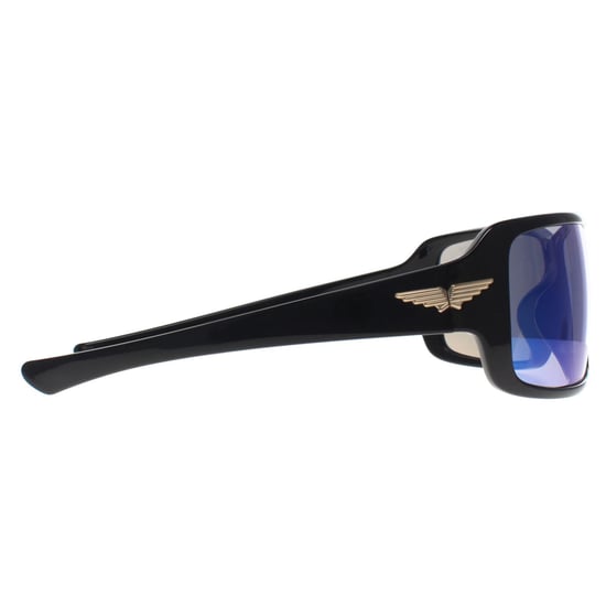 Police Square Herr Shiny Black Smoke Mirror Blue SPLN37M Tailwind 5 - Image 4