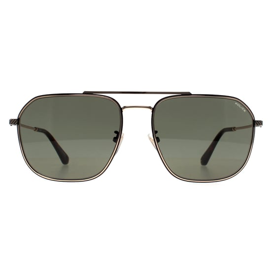 Police Aviator Mens Shiny Rose Gold Green SPLF64 Octane 1 - Image 1