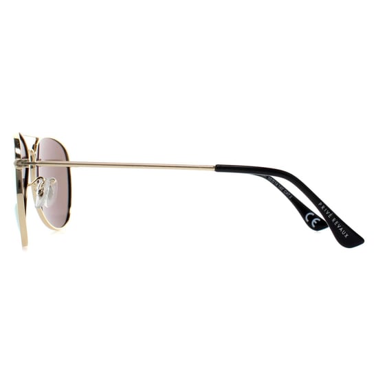 Prive Revaux Aviator Unisex Champagne Gold Blue Mirror Commando Mini - Image 3