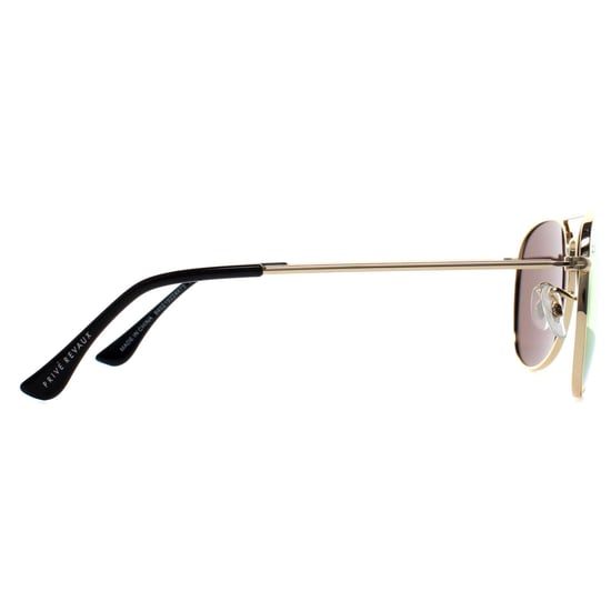 Prive Revaux Aviator Unisex Champagne Gold Blue Mirror Commando Mini - Image 4