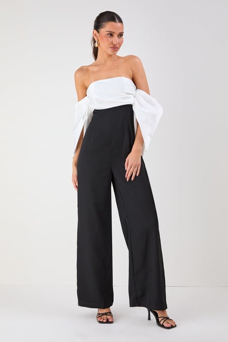 Bardot Volume Sleeve Wide leg Jumpsuit - Image 1