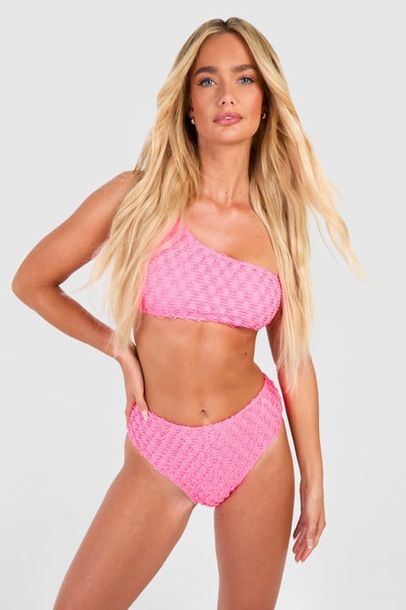 Textured High Waisted Bikini Brief - Image 1