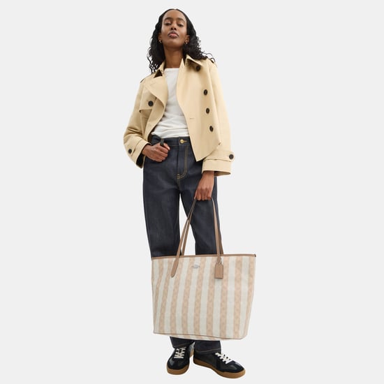 Large City Tote in Stripe Signature Canvas - Image 4