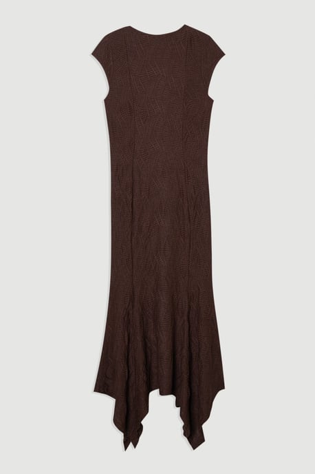 Textured Hanky Hem Short Sleeve Trim Detail Jersey Maxi Dress - Image 4