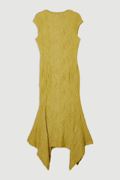 Textured Hanky Hem Short Sleeve Trim Detail Jersey Maxi Dress - Image 4