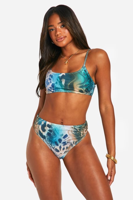 Mix & Match Abstract Animal Bikini Top - Image 1