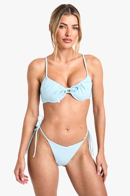 Underwired Tie Front Bikini Top - Image 1