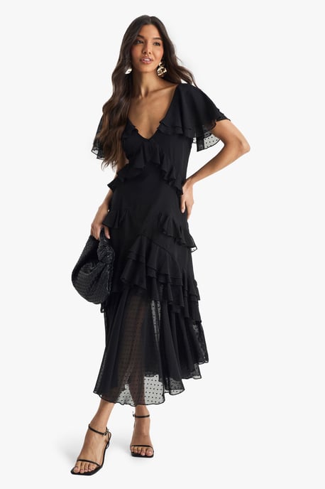 Dobby Frill Detail Maxi Dress - Image 3
