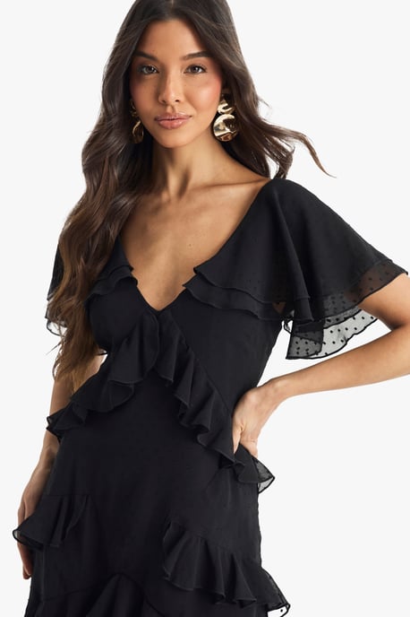 Dobby Frill Detail Maxi Dress - Image 4