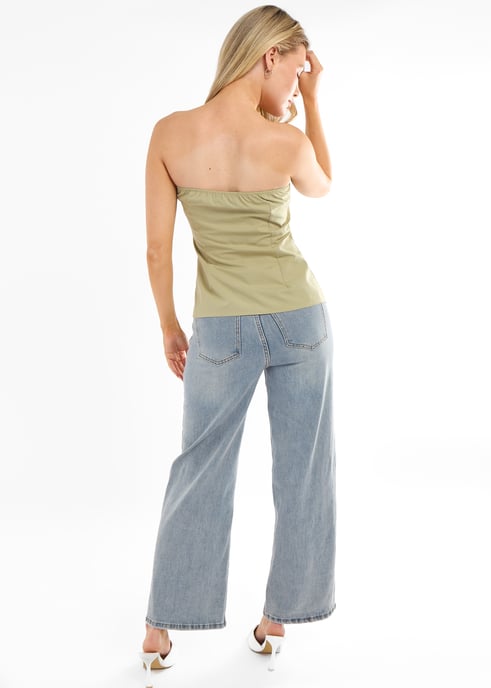 Sage Tall Asymmetric Bandeau Corset Top - Image 4