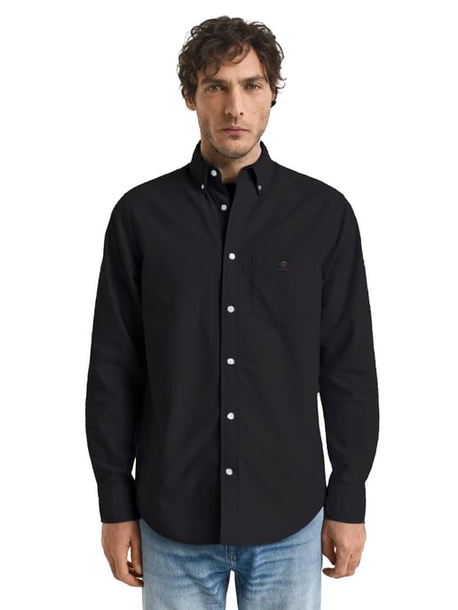 Enzo | 2 Pack Mens Regular Fit Oxford Shirt - Black & Navy - Image 2