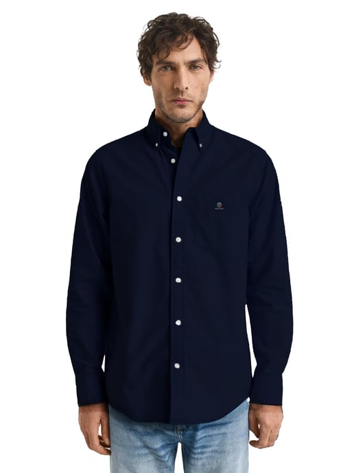 Enzo | 2 Pack Mens Regular Fit Oxford Shirt - Black & Navy - Image 4