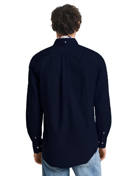 Enzo | 2 Pack Mens Regular Fit Oxford Shirt - Black & Navy - Image 5